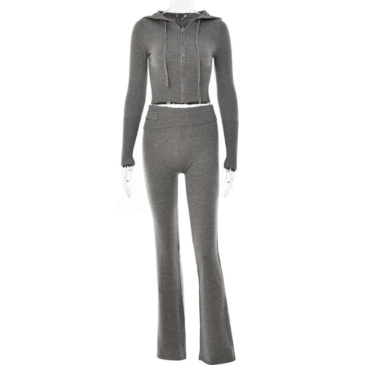 Tossy Hoodie Tracksuit Women Crop top Knitwear And Women's Pants Sets Female Trousers Outfits